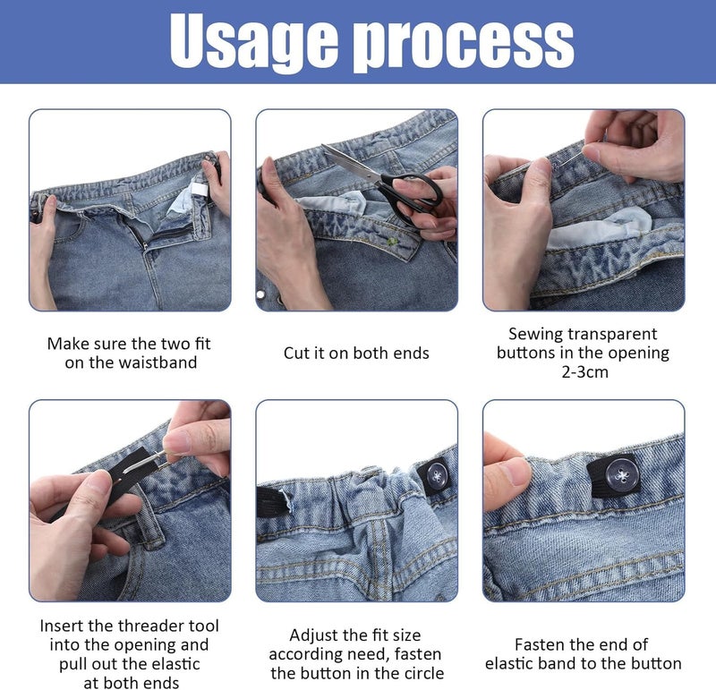 CUTEZING Waist Tightener for Pants Women Jeans Button Tightener Pants Adjustable Elastic Jean Waist Tightener Tool Waist Tightener Jean Button Waist Tightener Suitable Elastic Waist Extenders for Women Men (1) - Image 4